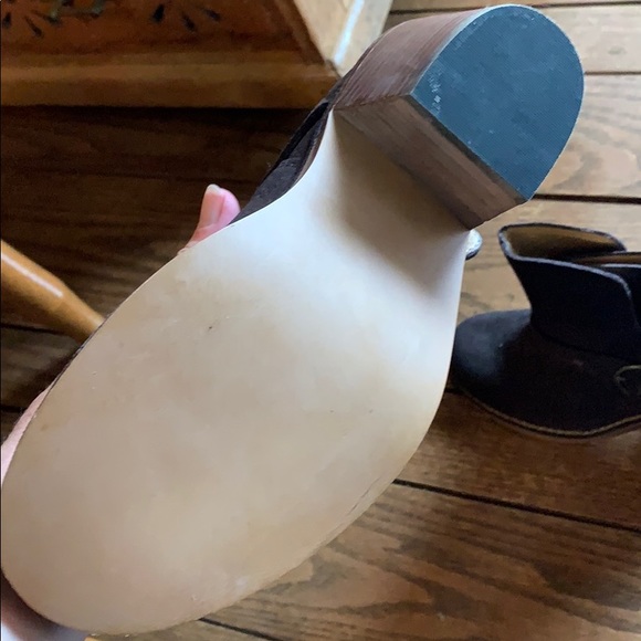 NWOT Dark Brown Suede Booties - Picture 2 of 3